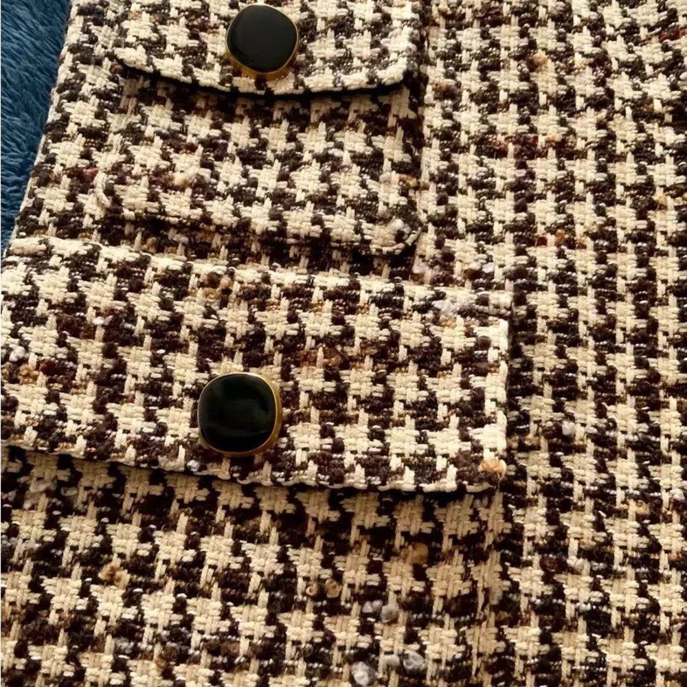 Sandro Women's wool Houndstooth Blazer Coat set - Picture 8 of 9